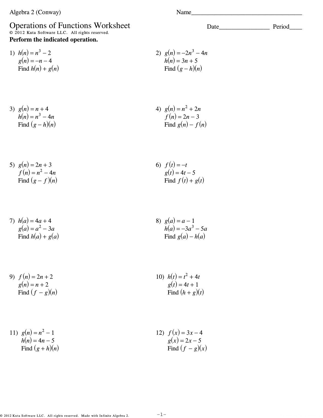 Graphing Polynomials Worksheet Algebra 2