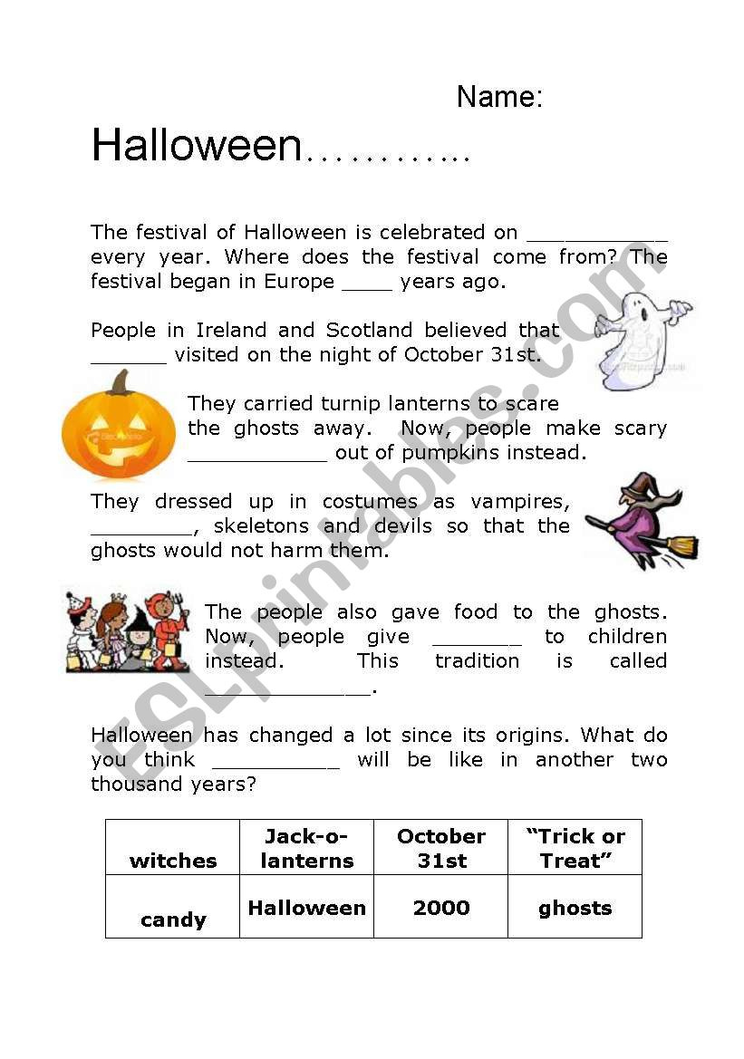 Halloween Fill In The Blanks Worksheets AlphabetWorksheetsFree