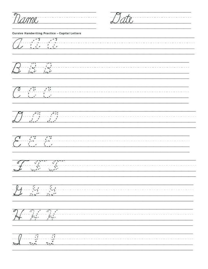 Handwriting Practice Sheets Ks1