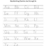 Handwriting Practice Letter A Through Z Uppercase Lowercase Free