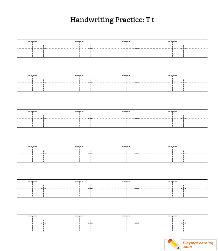 Handwriting Practice Letter T Free Handwriting Practice Letter T