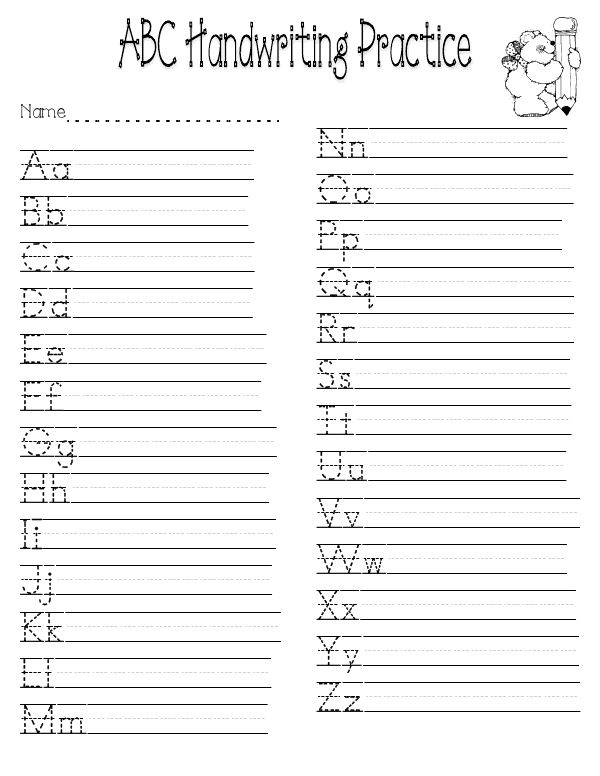 Handwriting Practice pdf Google Drive Kids Handwriting Practice 