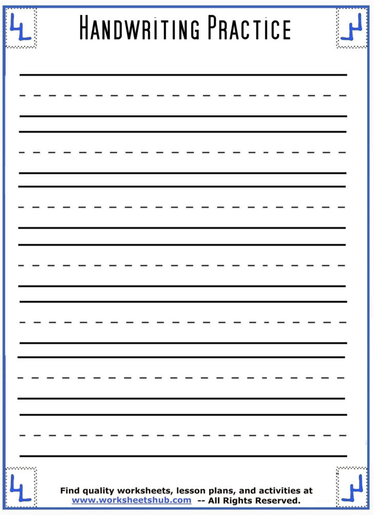 3 Line Writing Worksheets