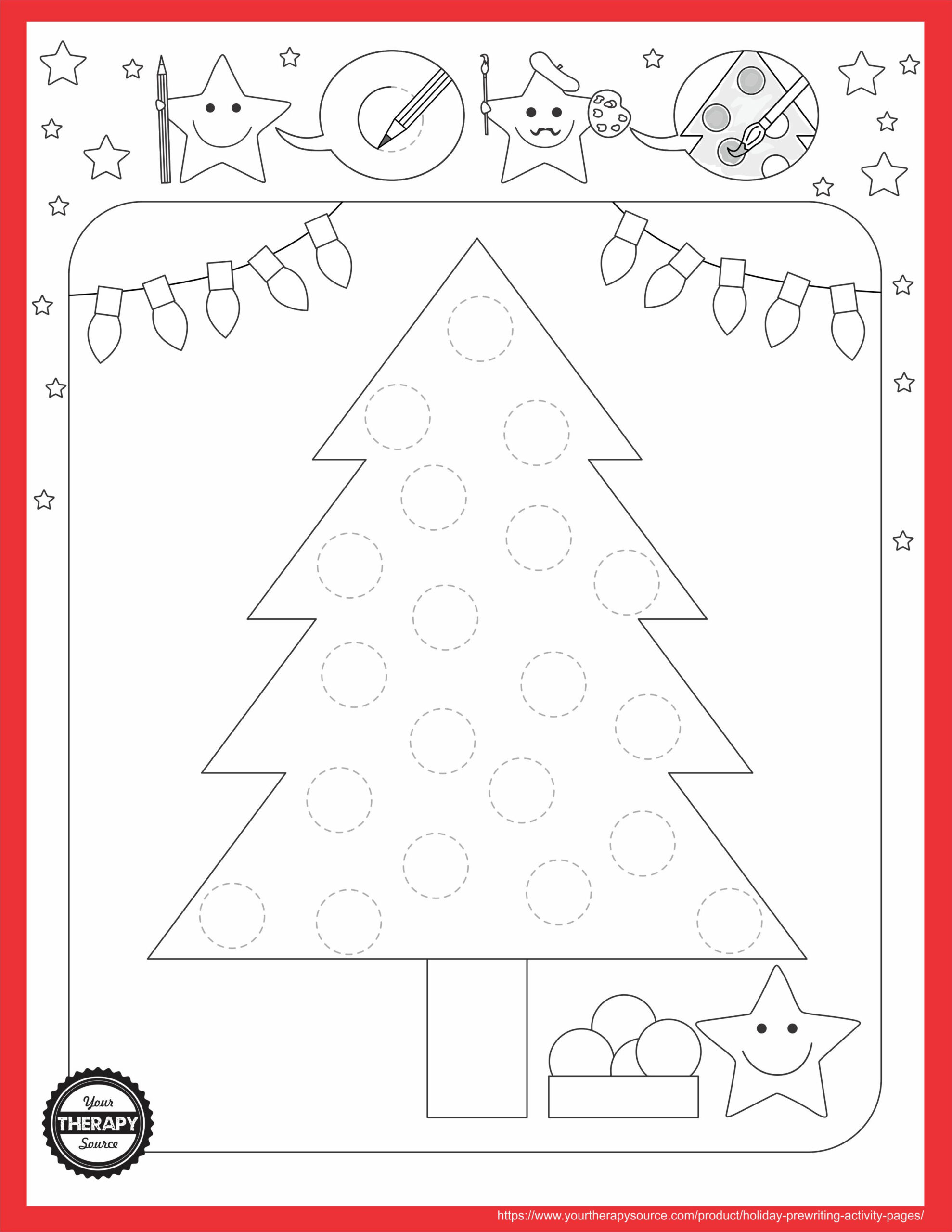 Holiday Tree Prewriting Activity Page Your Therapy Source