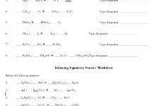 Honors Chemistry Writing And Balancing Equations Worksheet Answer Key