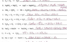 Honors Chemistry Writing And Balancing Equations Worksheet Answer Key
