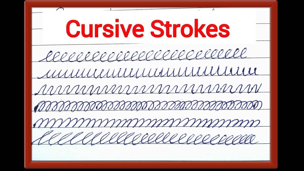 How To Cursive Pre writing Strokes Cursive Handwriting Help Tutorial 