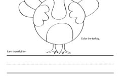 I Am Thankful For Thanksgiving Handwriting Coloring Worksheet