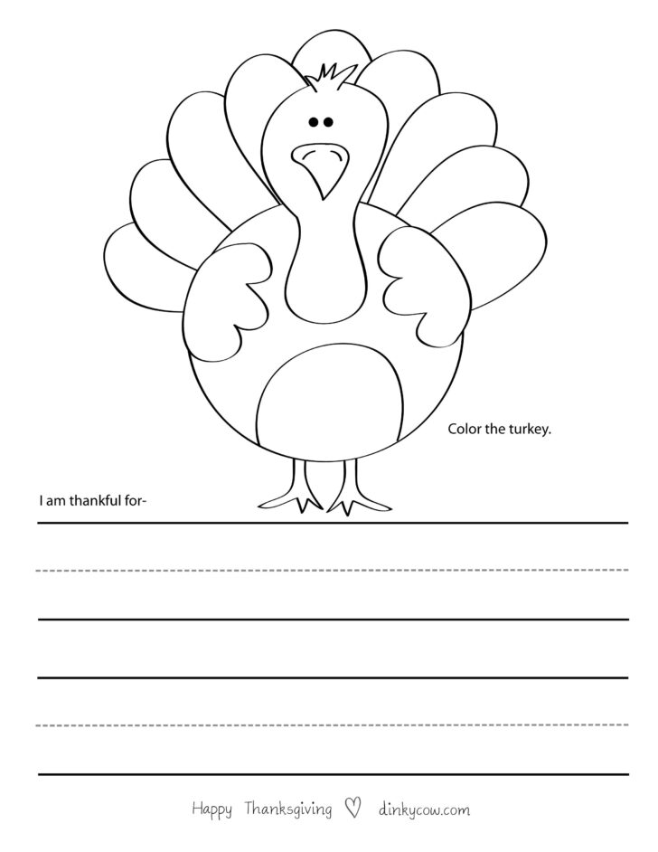 I Am Thankful For Writing Worksheet