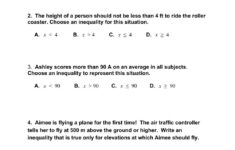 Inequality Word Problems Worksheet