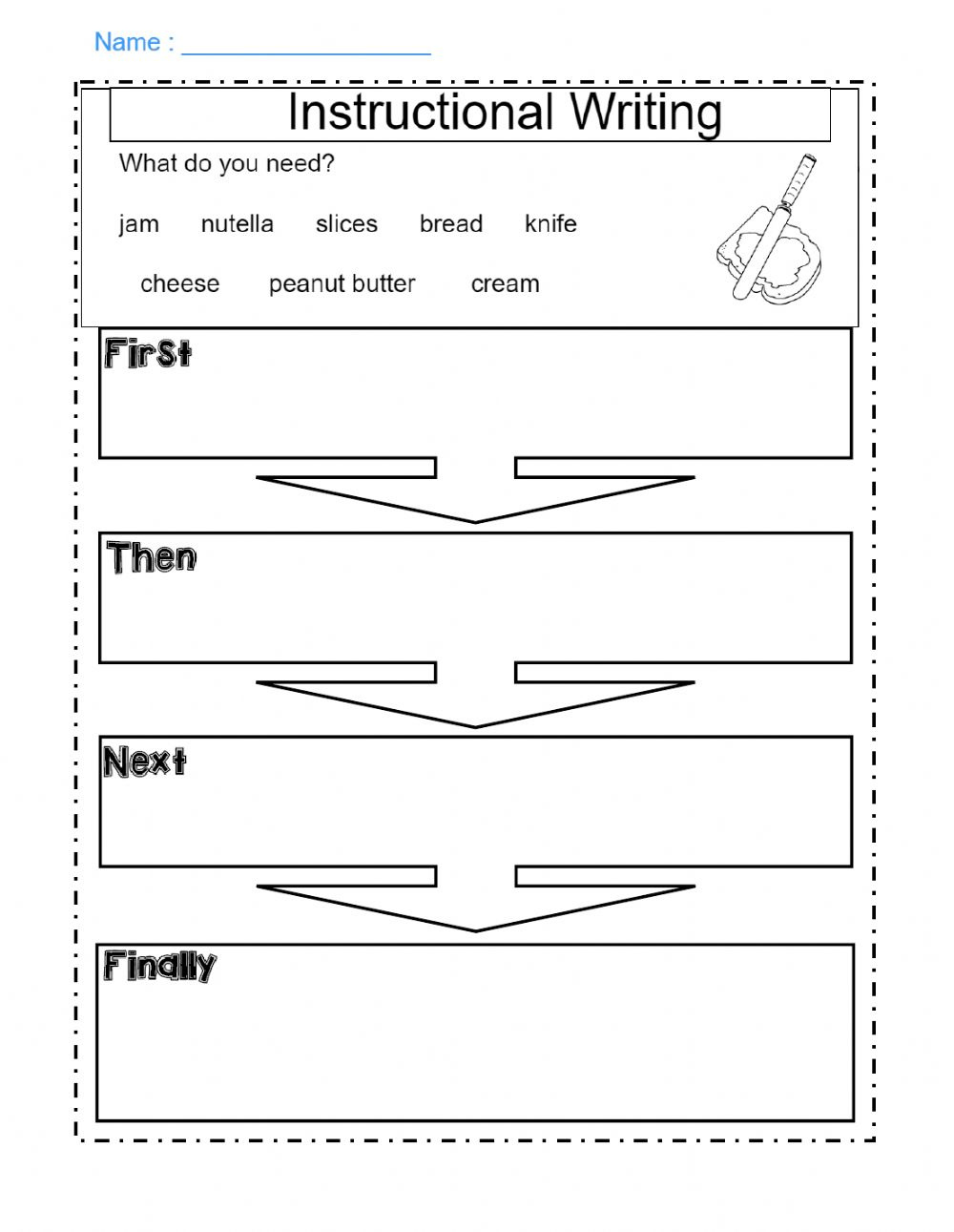 Instructional Writing Worksheet