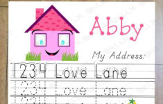 Kids Address Tracing Worksheet Learn Your Address I Know My Etsy
