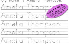 Kids Name Writing Worksheet Learn To Write Personalised Name Etsy