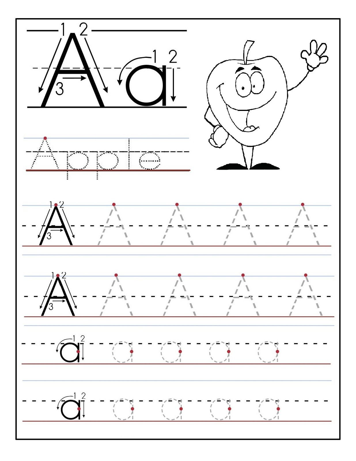 Kids Worksheet ABC Tracing To Learn Writing Loving Printable Letter 