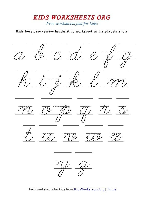 Kids Worksheets Alphabet Cursive Handwriting Cursive Handwriting 