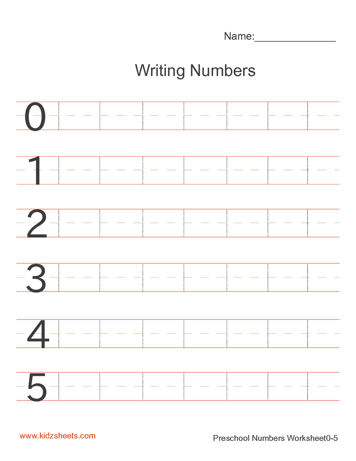 Kidz Worksheets Preschool Writing Numbers Worksheet1 Number Writing 