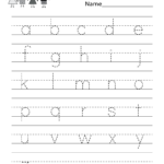 Kindergarten Dash Trace Handwriting Worksheet Printable Handwriting