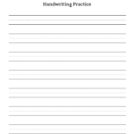 Kindergarten Handwriting Practice Blank Sheet Free Kindergarten