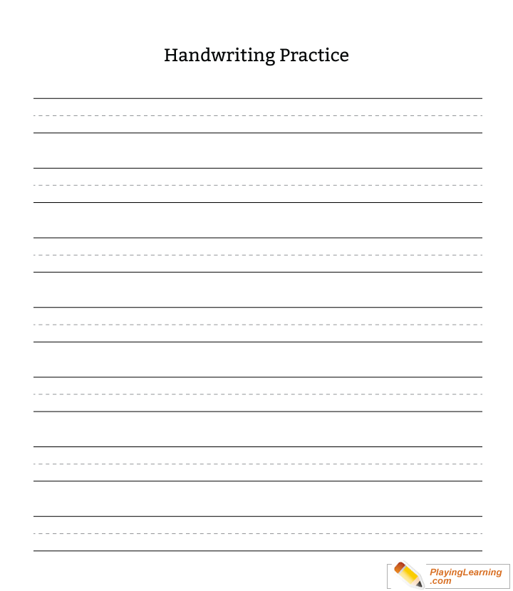 Kindergarten Handwriting Practice Blank Sheet Free Kindergarten 