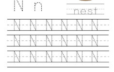 Kindergarten Letter N Writing Practice Worksheet Printable Writing