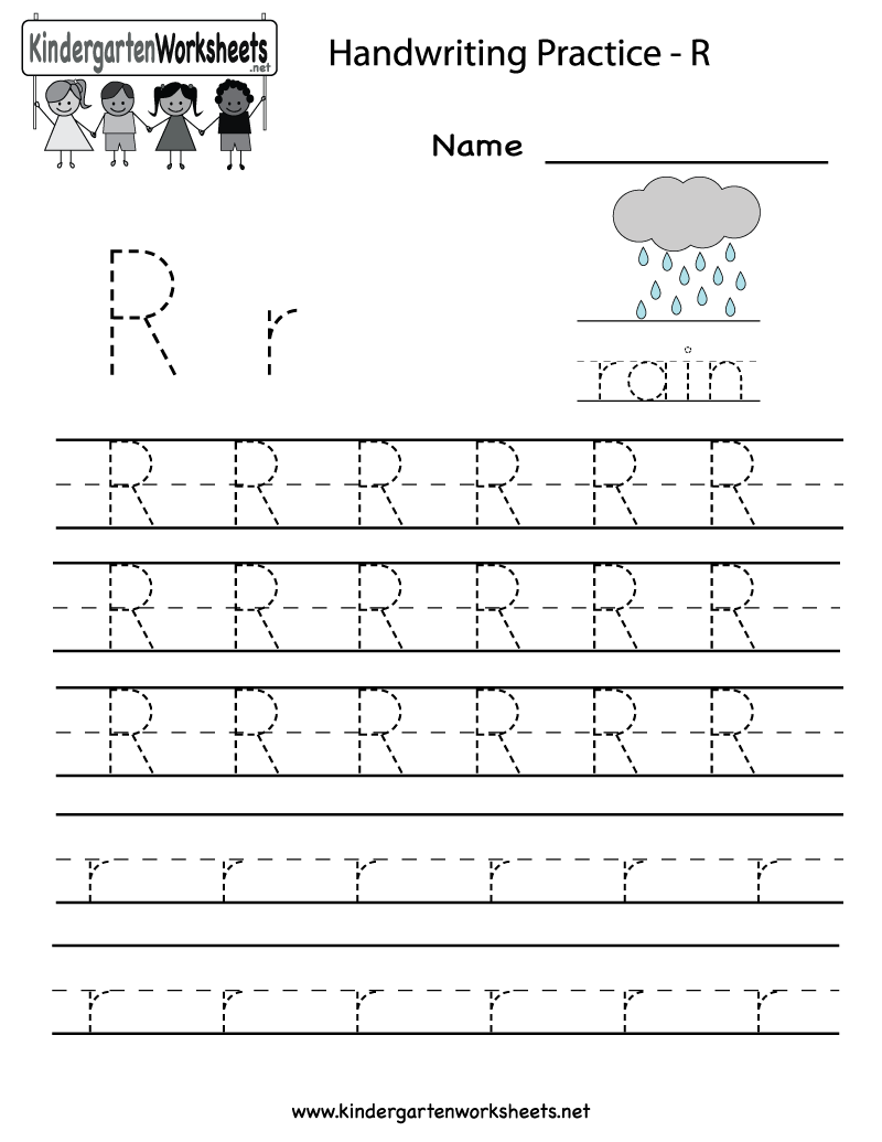 Kindergarten Letter R Writing Practice Worksheet Printable 