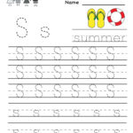 Kindergarten Letter S Writing Practice Worksheet Printable Writing