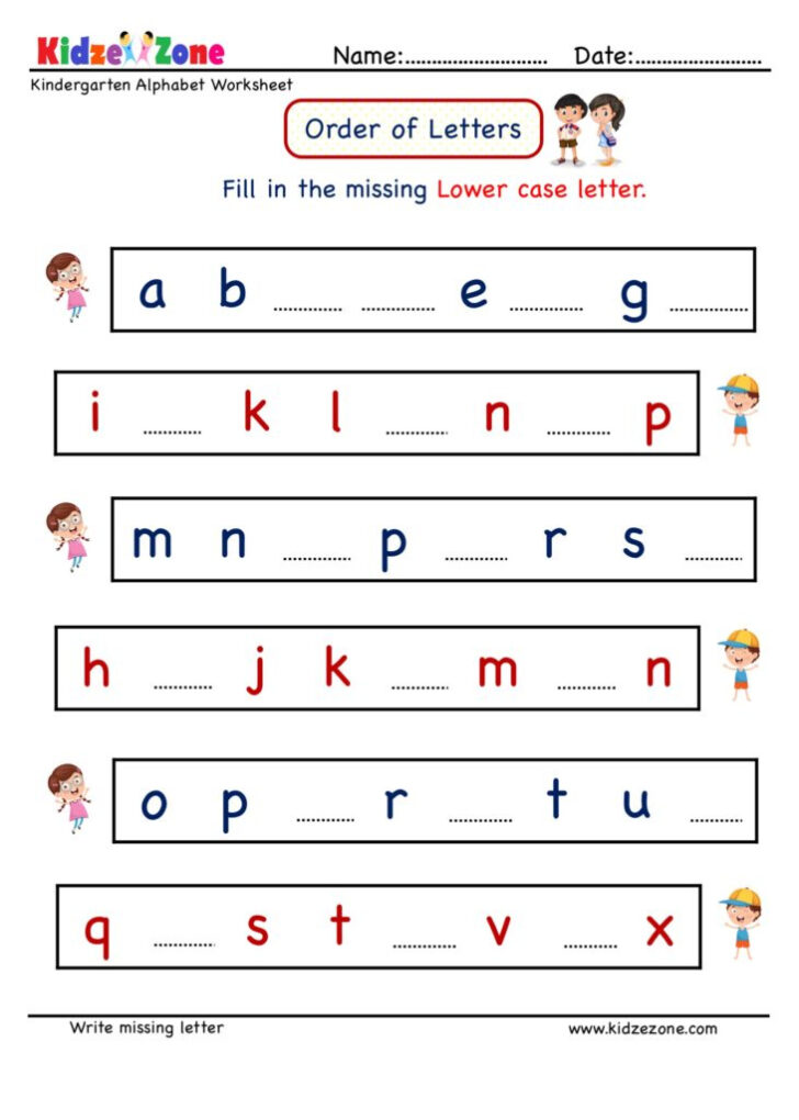 Kindergarten Writing Letters Worksheets