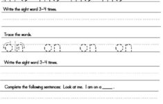 Kindergarten Sight Word Worksheets Kindergarten Worksheets Sight