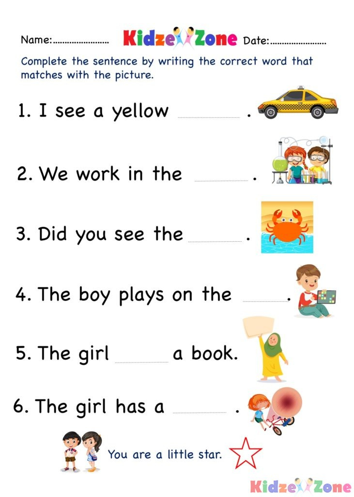 Kindergarten Worksheets Ab Word Family Write Words 7