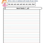 Kindergarten Worksheets At Word Family Story Writing