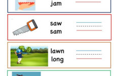Kindergarten Worksheets Aw Word Family Write Words 7