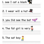 Kindergarten Writing Sentences Worksheets Kindergarten Worksheets At