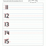 Kindergarten Writing Worksheets Numbers To 11 To 20