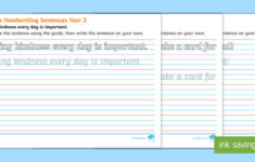 Kindness Year 2 Handwriting Practice Worksheets