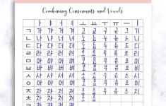 Korean Writing Practice Sheet Korean Alphabet Hangul Etsy