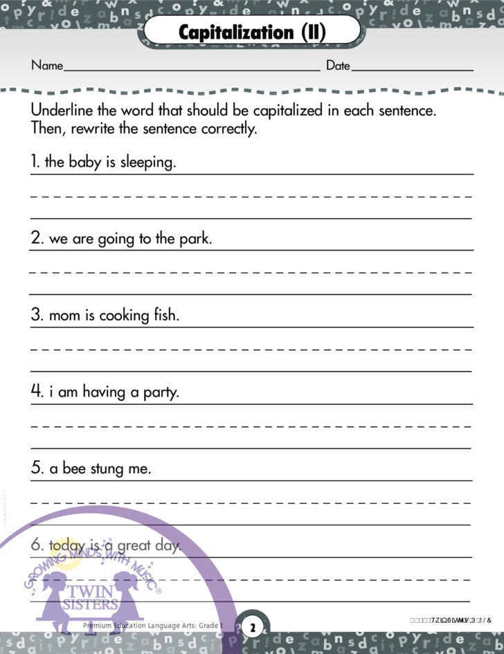 Writing Practice For Grade 1