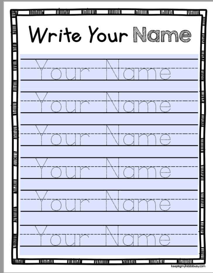 Practice Writing Your Name Worksheet