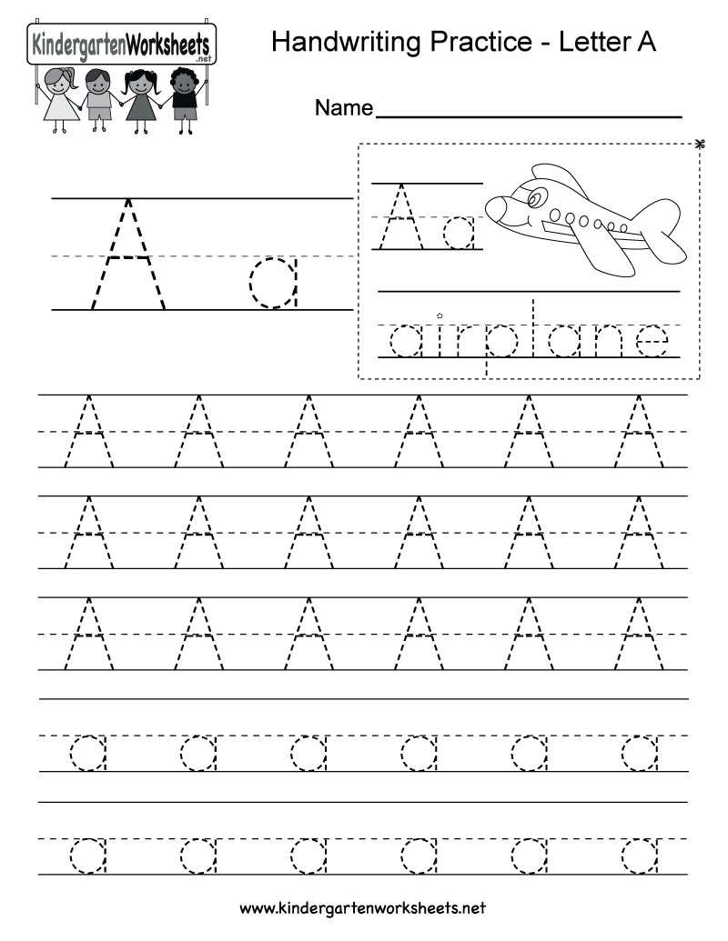 Letter A Writing Practice Worksheet Free Kindergarten English 