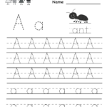 Letter A Writing Practice Worksheet Printable Free Download Borrow