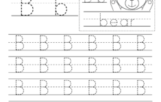 Letter B Writing Practice Worksheet Free Kindergarten English
