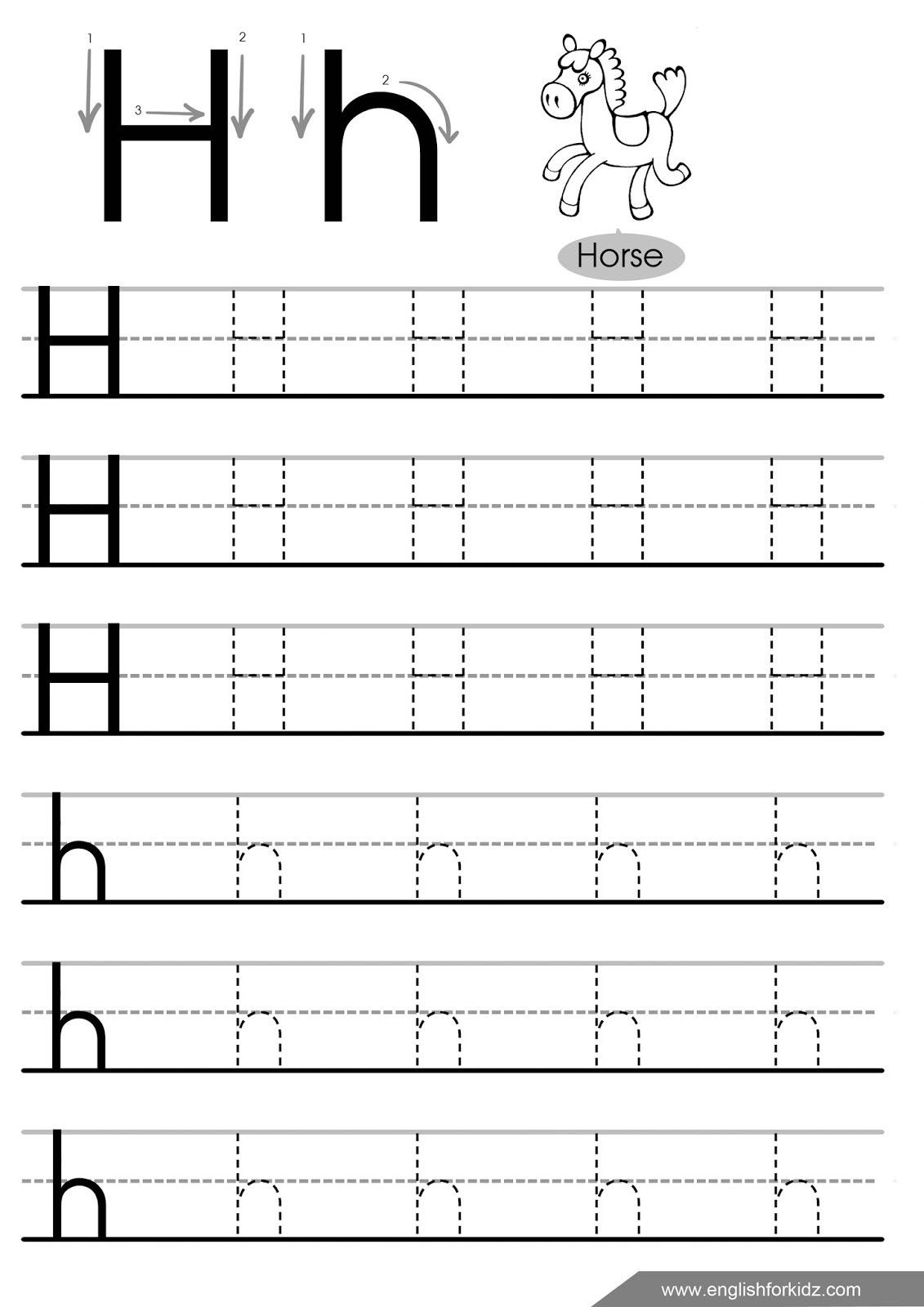 Letter H Worksheet For Kindergarten Letter H Worksheets Tracing 