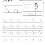 Letter N Writing Practice Worksheet Free Kindergarten English