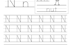 Letter N Writing Practice Worksheet Free Kindergarten English