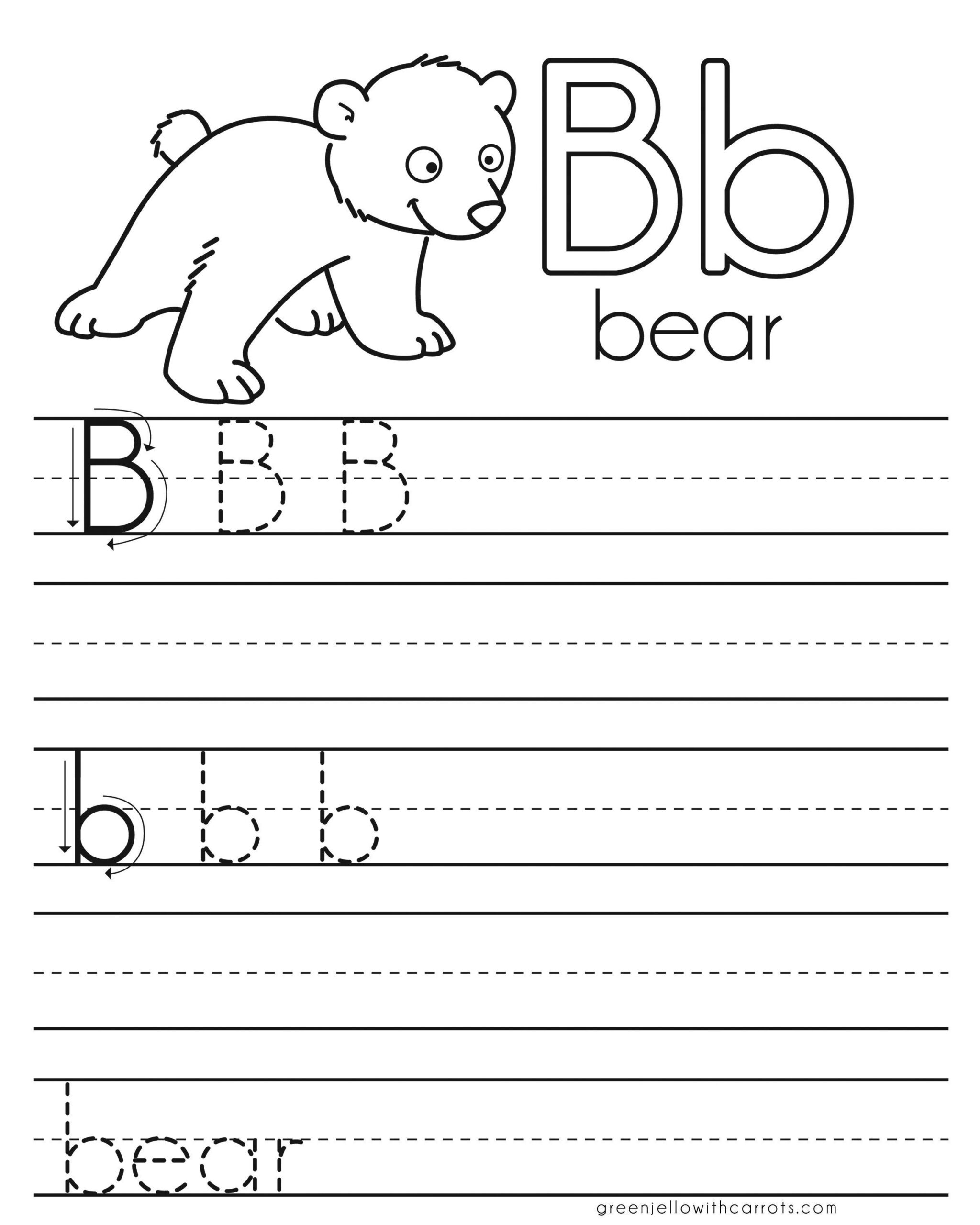 Letter Practice B Worksheets Handwriting Worksheets For Kids 