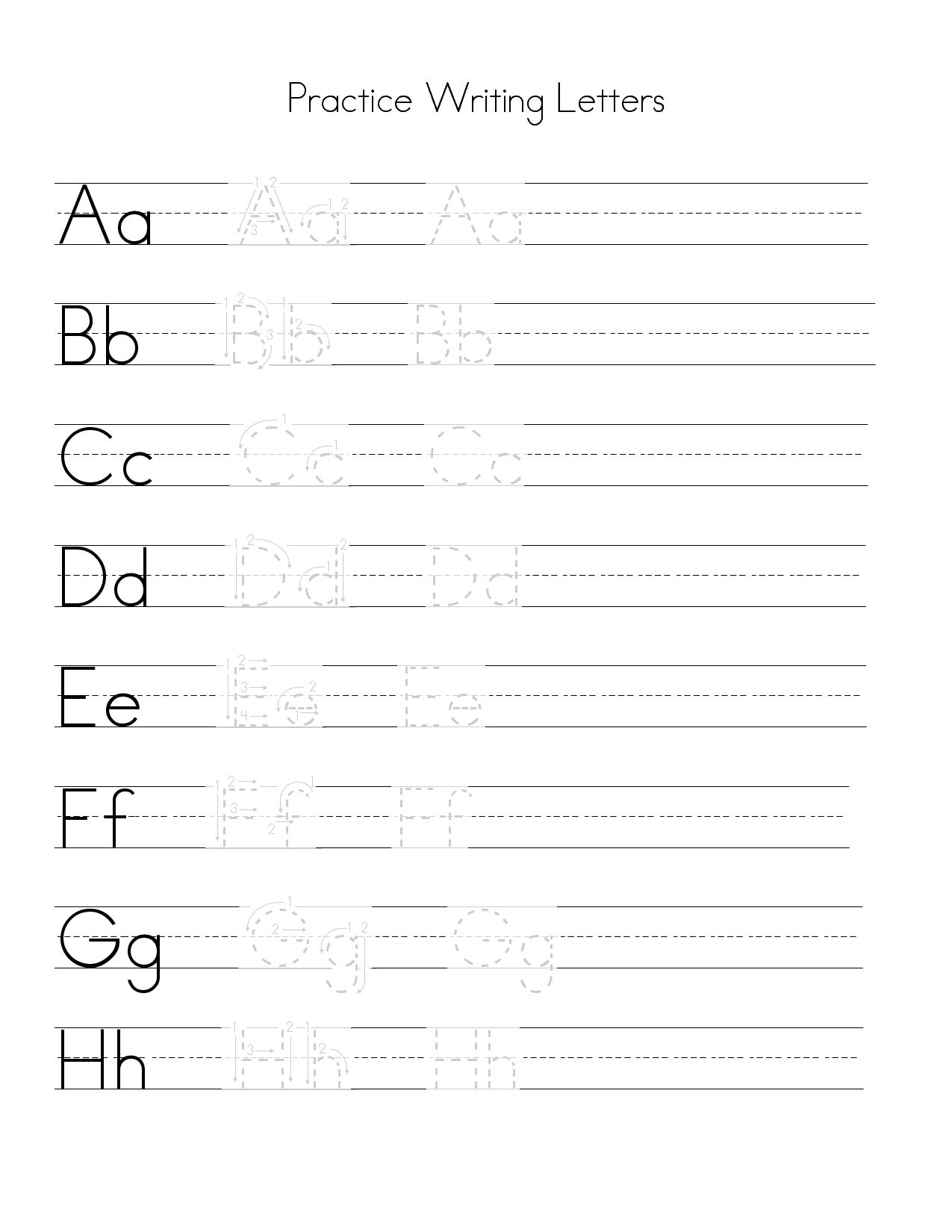 Alphabet Writing Practice Worksheets Writing Worksheets