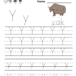 Letter Y Writing Practice Worksheet Free Kindergarten English