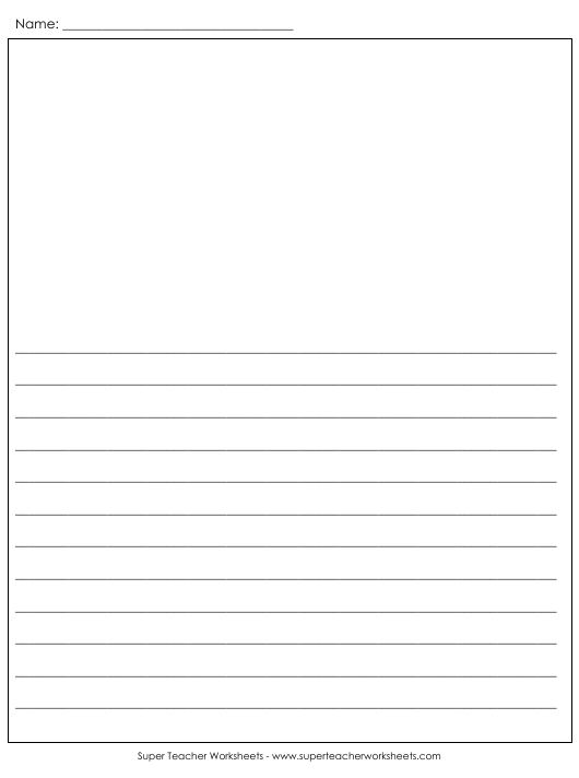 Writing Template With Picture Box | Writing Worksheets