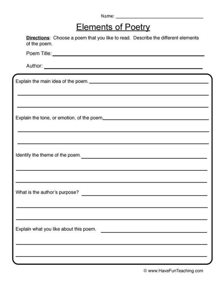 Lyric Writing Worksheet