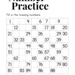 Missing Numbers Worksheet 1 100 Paper Trail Design