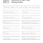 Months Of The Year Writing Practice 01 Free Months Of The Year